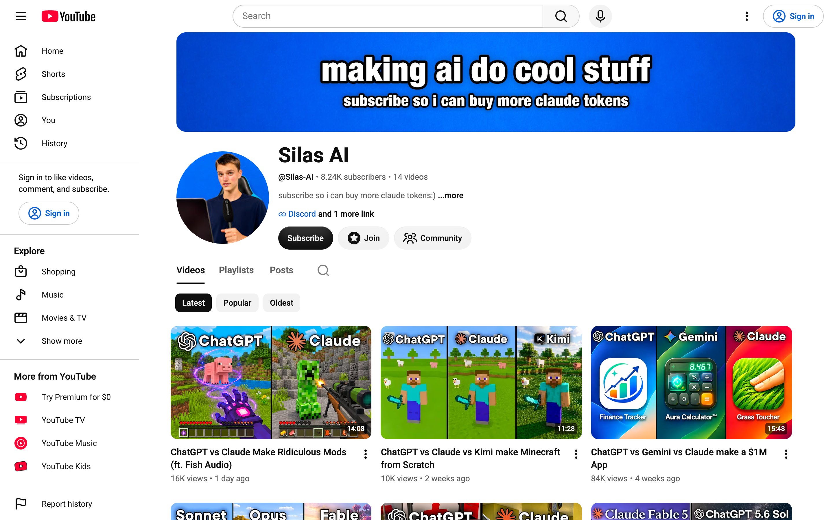 Silas AI on YouTube